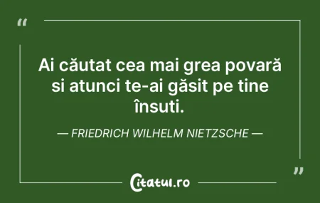 Ai căutat cea mai grea povară și atun... Ai căutat cea mai grea povară și atun...