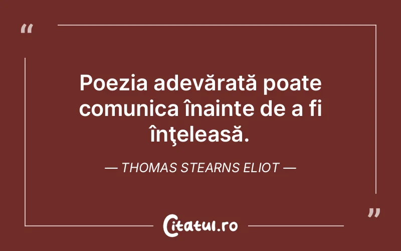 Citat Thomas Stearns Eliot - citate viata