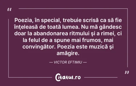 Poezia este o revărsare spontană de se...