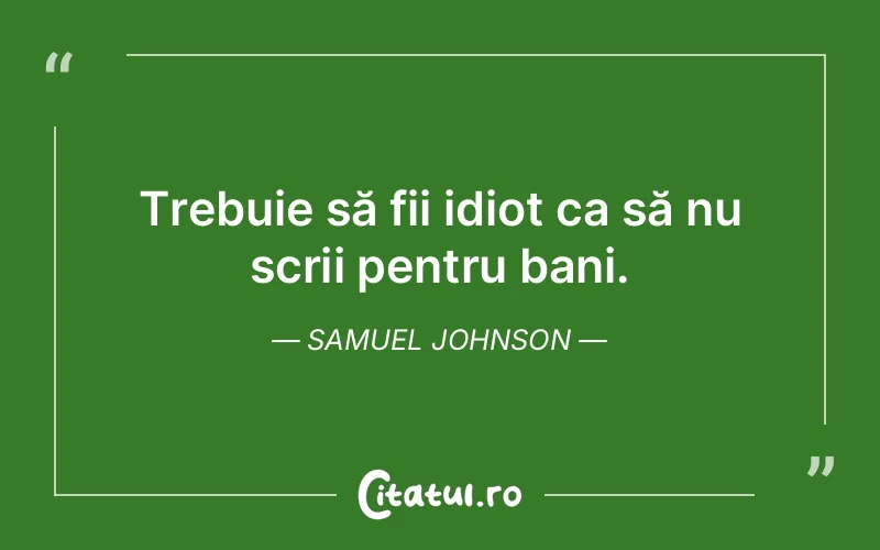Citat Samuel Johnson - citate viata