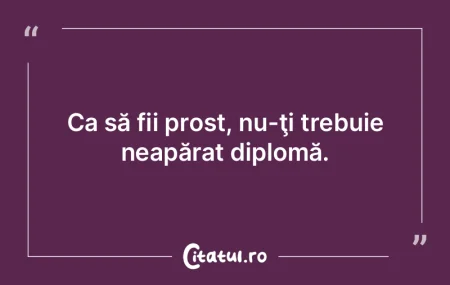 Când te-ai învăţat cu un prost, aces...