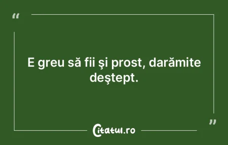 Dacă eşti prost, măcar să fii consec...