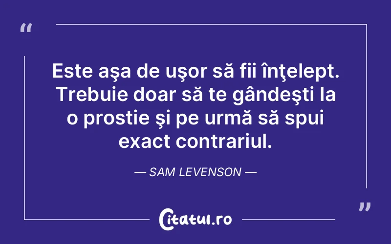 Citat Sam Levenson - citate viata