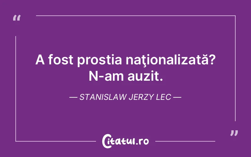Citat Stanislaw Jerzy Lec - citate viata