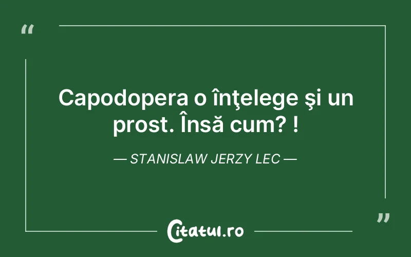 Citat Stanislaw Jerzy Lec - citate viata