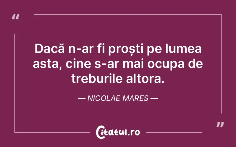 Citat Nicolae Mares - citate viata