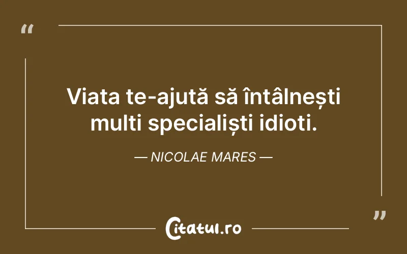 Citat Nicolae Mares - citate viata