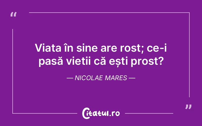 Citat Nicolae Mares - citate viata