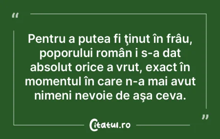 Cred în ceea ce fac; fac în ceea ce cr...