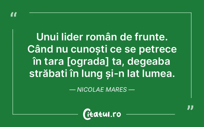 Citat Nicolae Mares - citate viata