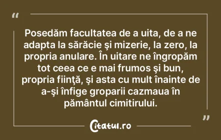 Nu m-am gândit niciodată la mine ca la...