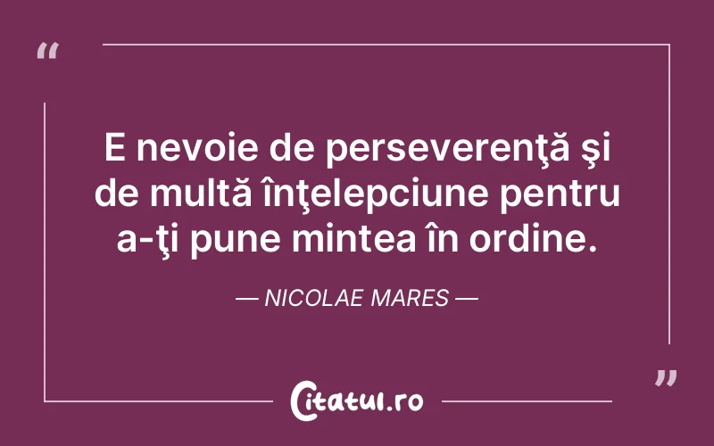 Citat Nicolae Mares - citate viata