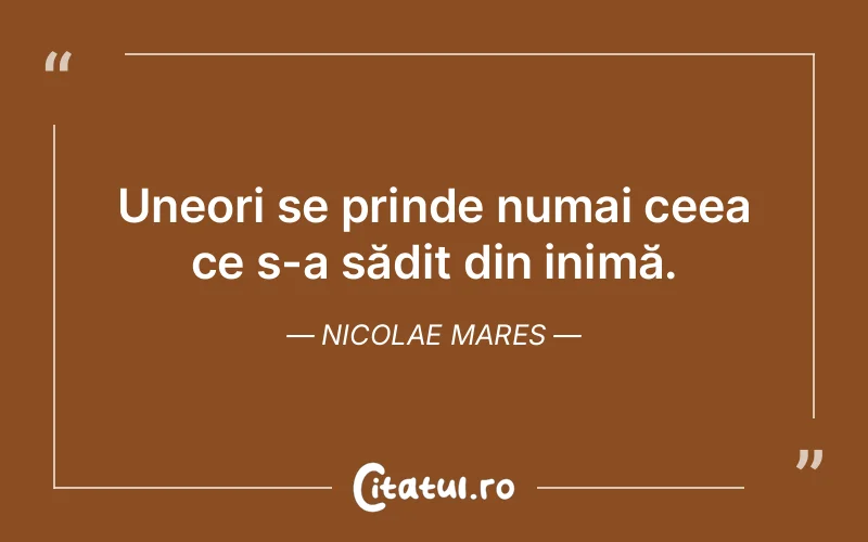 Citat Nicolae Mares - citate viata