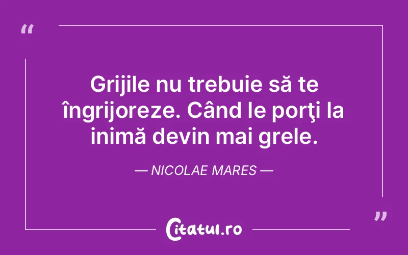 Citat Nicolae Mares - citate viata