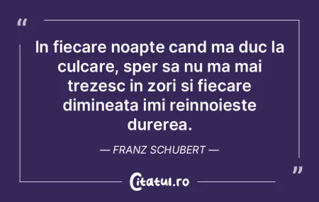 In fiecare noapte cand ma duc la culcare...