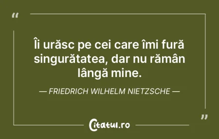 Ce singurătate este mai solitară decâ... Ce singurătate este mai solitară decâ...