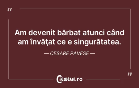 Uneori singurătatea nu înseamnă să f... Uneori singurătatea nu înseamnă să f...