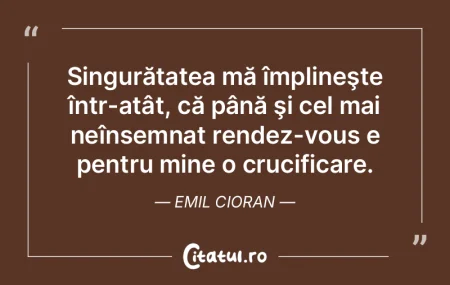 Am asemenea nevoie de singurătate, că ... Am asemenea nevoie de singurătate, că ...