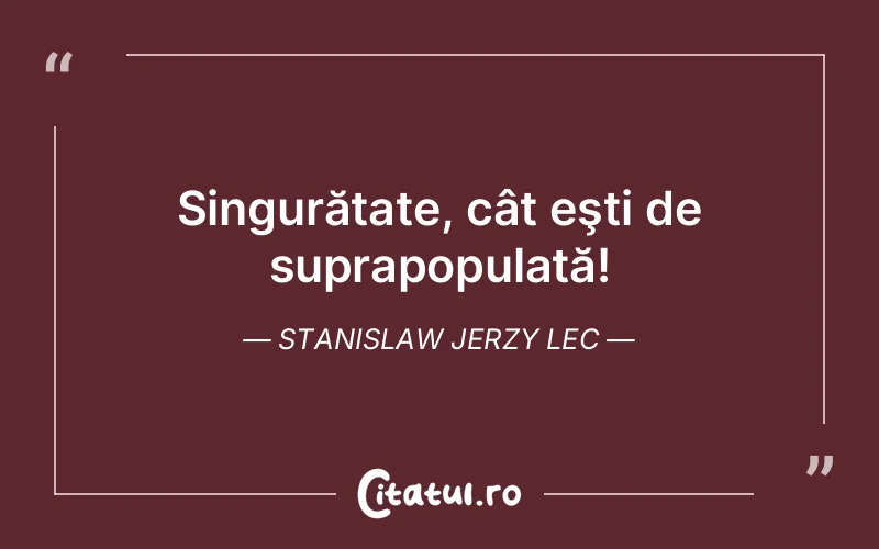 Citat Stanislaw Jerzy Lec - citate viata