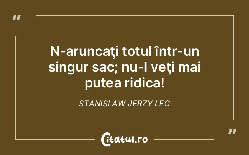 Citat Stanislaw Jerzy Lec - citate viata