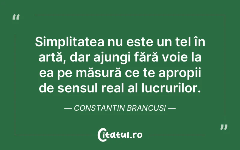 Citat Constantin Brancusi - citate viata