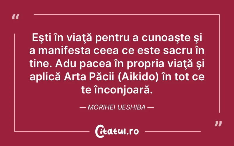 Citat Morihei Ueshiba - citate viata