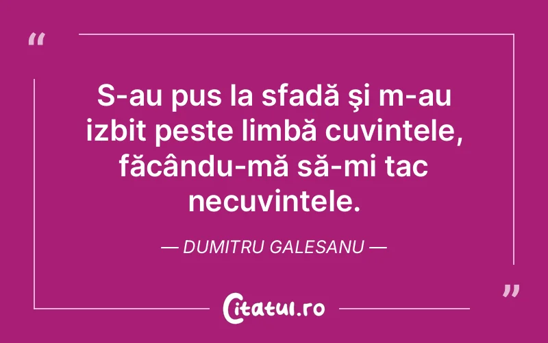 Citat Dumitru Galesanu - citate viata