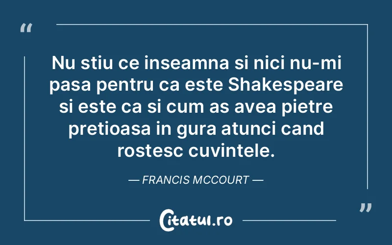 Citat Francis McCourt - citate viata