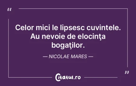 Cuvântul nerostit n-are potrivnic. Nico...