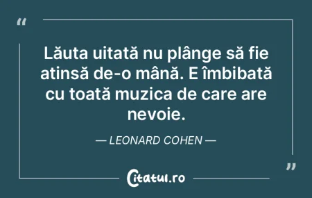 Cel ce creează nu simte nevoia mântuir... Cel ce creează nu simte nevoia mântuir...