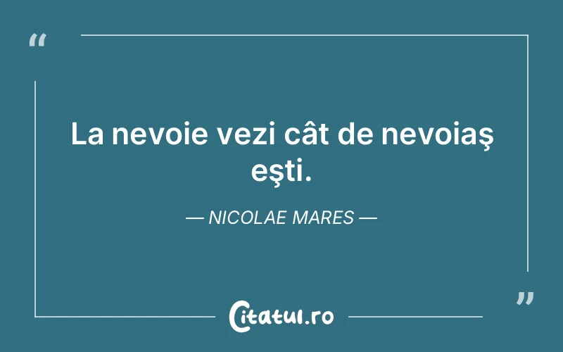 Citat Nicolae Mares - citate viata