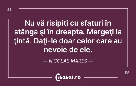 Nu voi da sfaturi nimănui.... Să dau s...