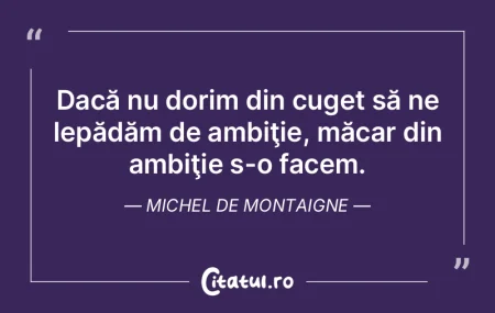 Cine se cunoaşte, alungă de la sine pr...