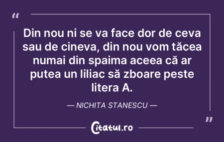 Nu trebuie să ne fie teamă decât de t...