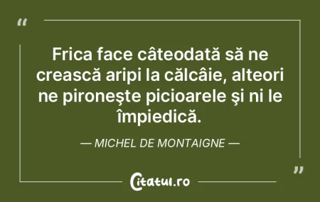 Trupul fuge de dezechilibru şi se teme ...