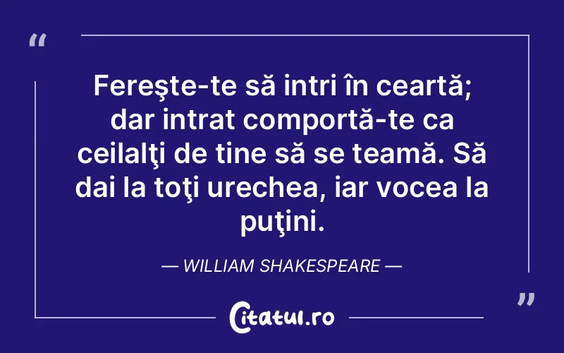 Citat William Shakespeare - citate viata
