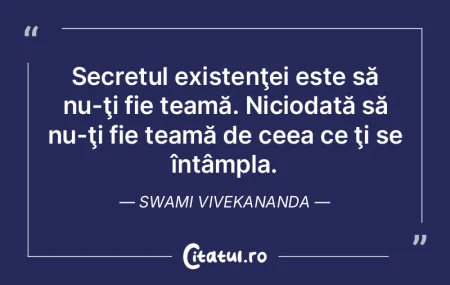 Frica nu vindecă şi nici nu amelioreaz...