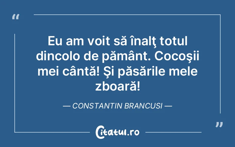 Citat Constantin Brancusi - citate viata