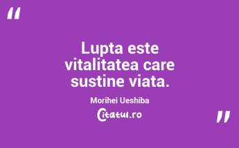 Lupta este vitalitatea care sustine viata. Morihei Ueshiba...