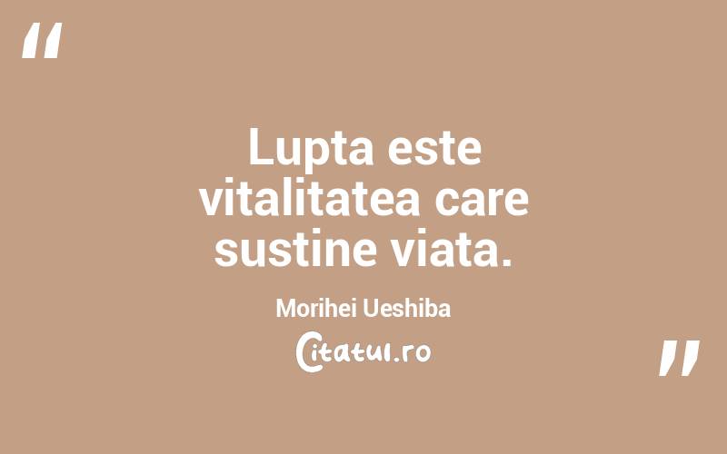 Lupta este vitalitatea care sustine viata. Morihei Ueshiba