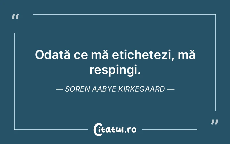 Citat Soren Aabye Kirkegaard - citate viata