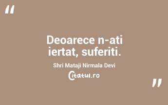 Deoarece n-ati iertat, suferiti. Shri Mataji Nirmala Devi...