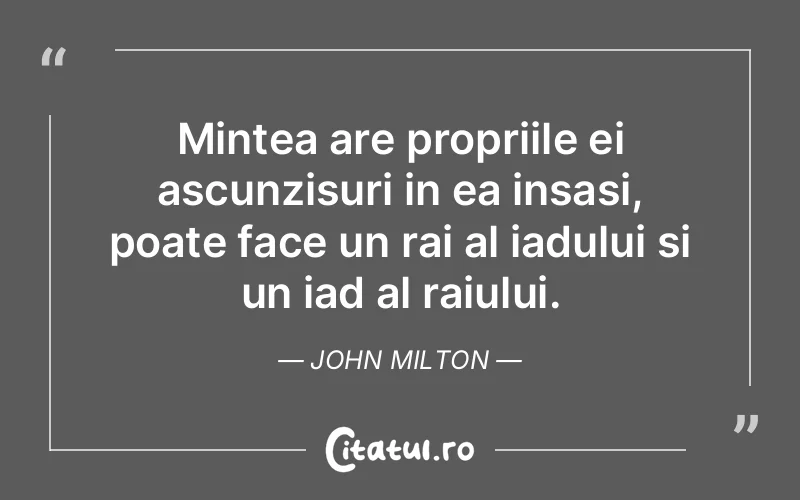 Citat John Milton - citate viata