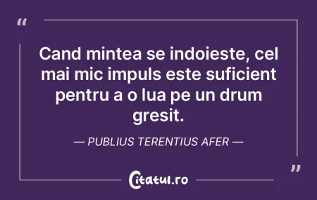 Mintea fiecăruia este un vast teritoriu...