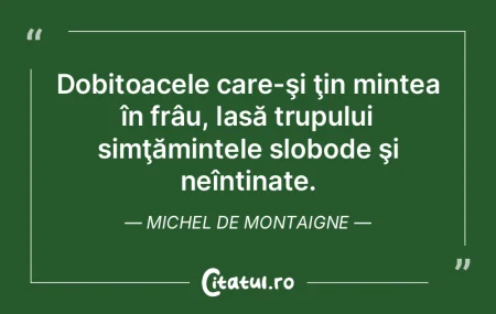 Cea mai bună cură pentru trup este o m...