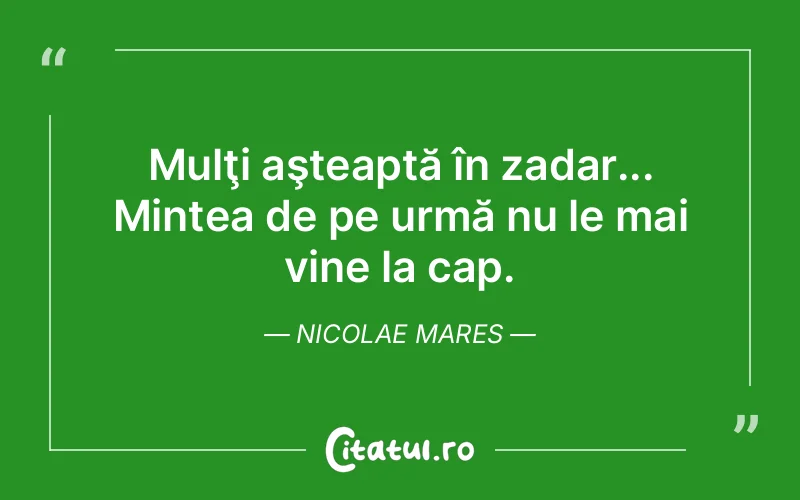 Citat Nicolae Mares - citate viata
