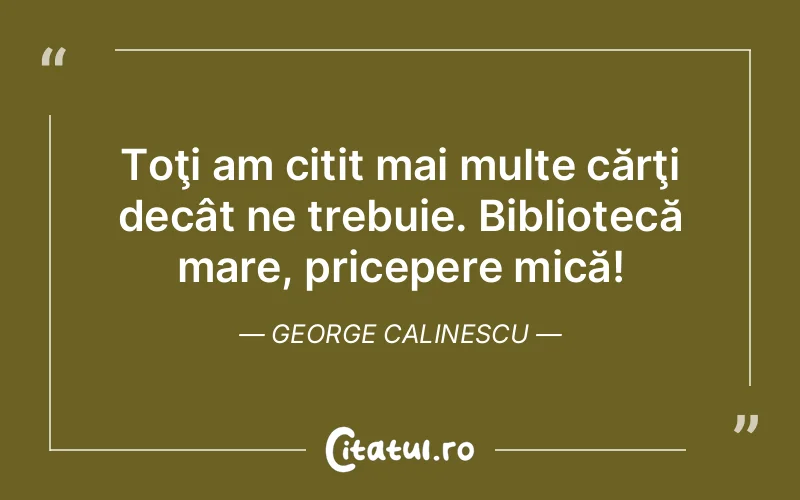 Citat George Calinescu - citate viata