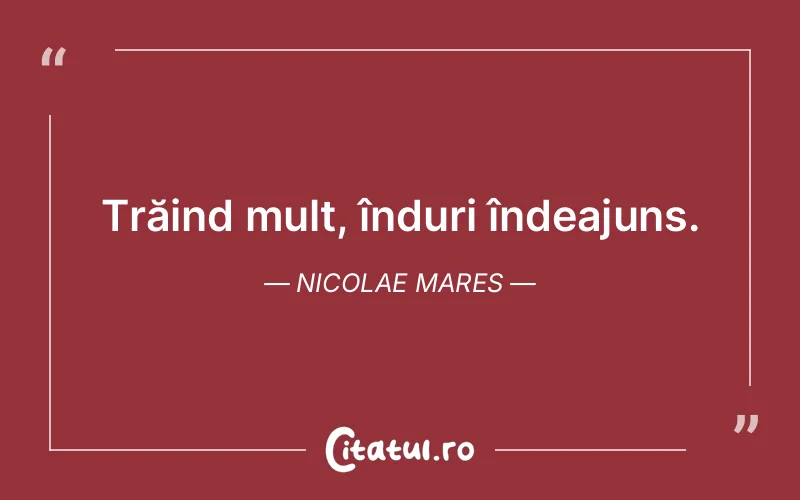 Citat Nicolae Mares - citate viata