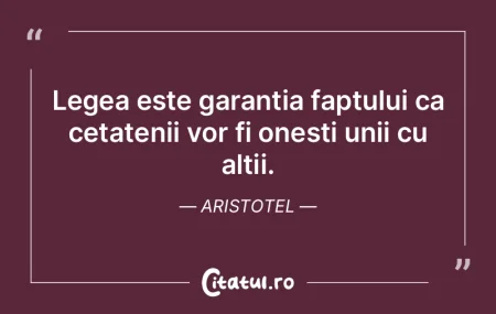 În chestiuni de constiinta, legea major...