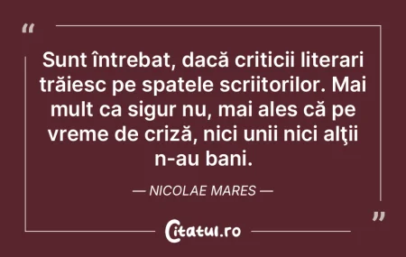 Dacă aş avea bani, mi-aş găsi un loc...